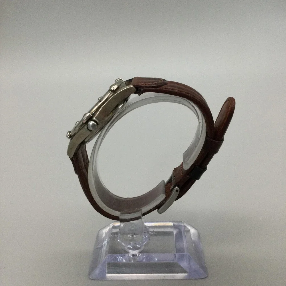 Vintage Wenger SAK Design Mens Watch 35mm Brown Leather NOT RUNNING FOR PARTS